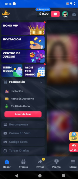 Mexlucky bono screen